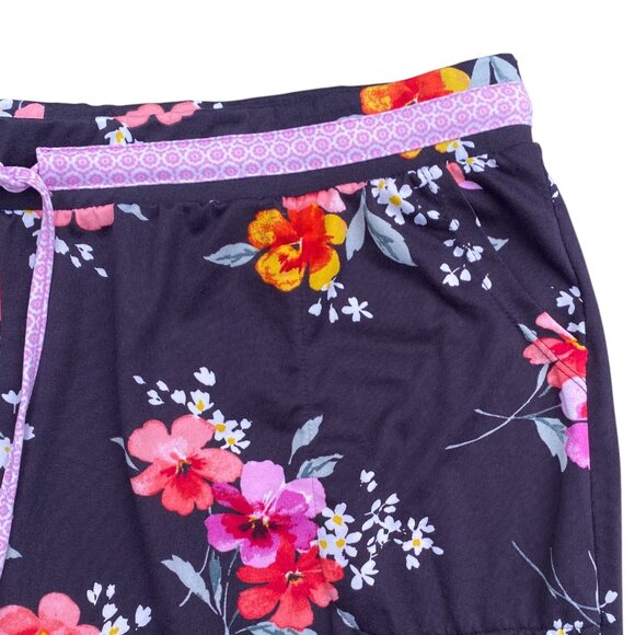 Cuddl Duds Floral Capri Pajama Pants Soft Cottagecore Pockets Loungewear Sz XL - Picture 3 of 11